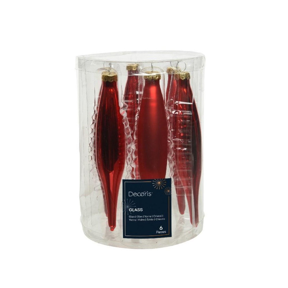 GOCCIA VETRO H. 15CM. ROSSO ASSORTITO MATT LUCIDO